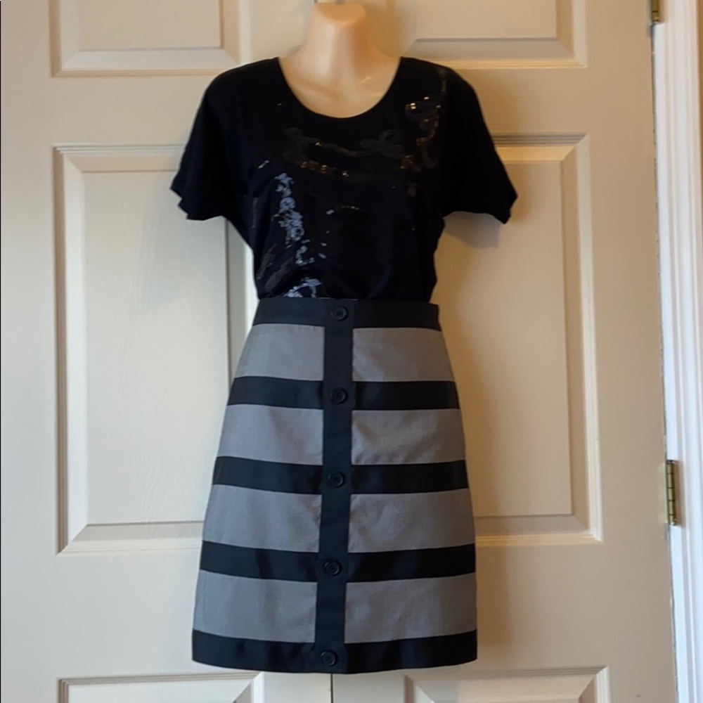 Black and Gray Striped Skirt 🤍